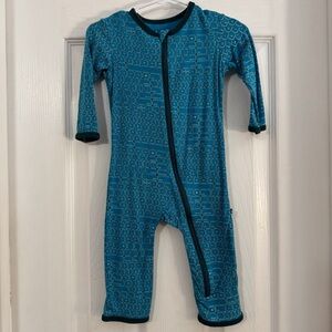 Kickee Pants Bamboo Blue Keyboard Baby Footless Romper